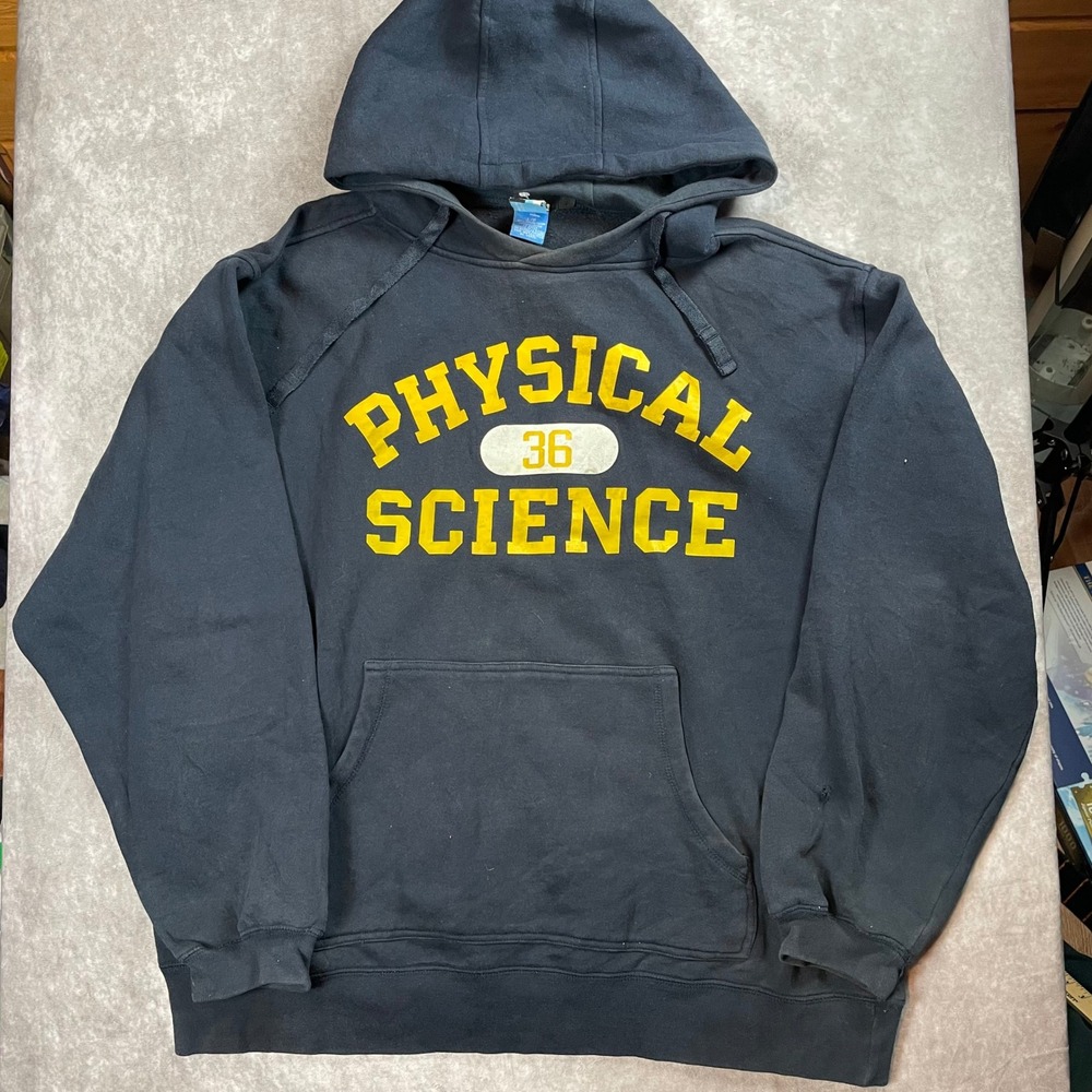 Phys.Sci. Physical Science 36 Graphic Hoodie Mens Large Black Yellow Pullover
